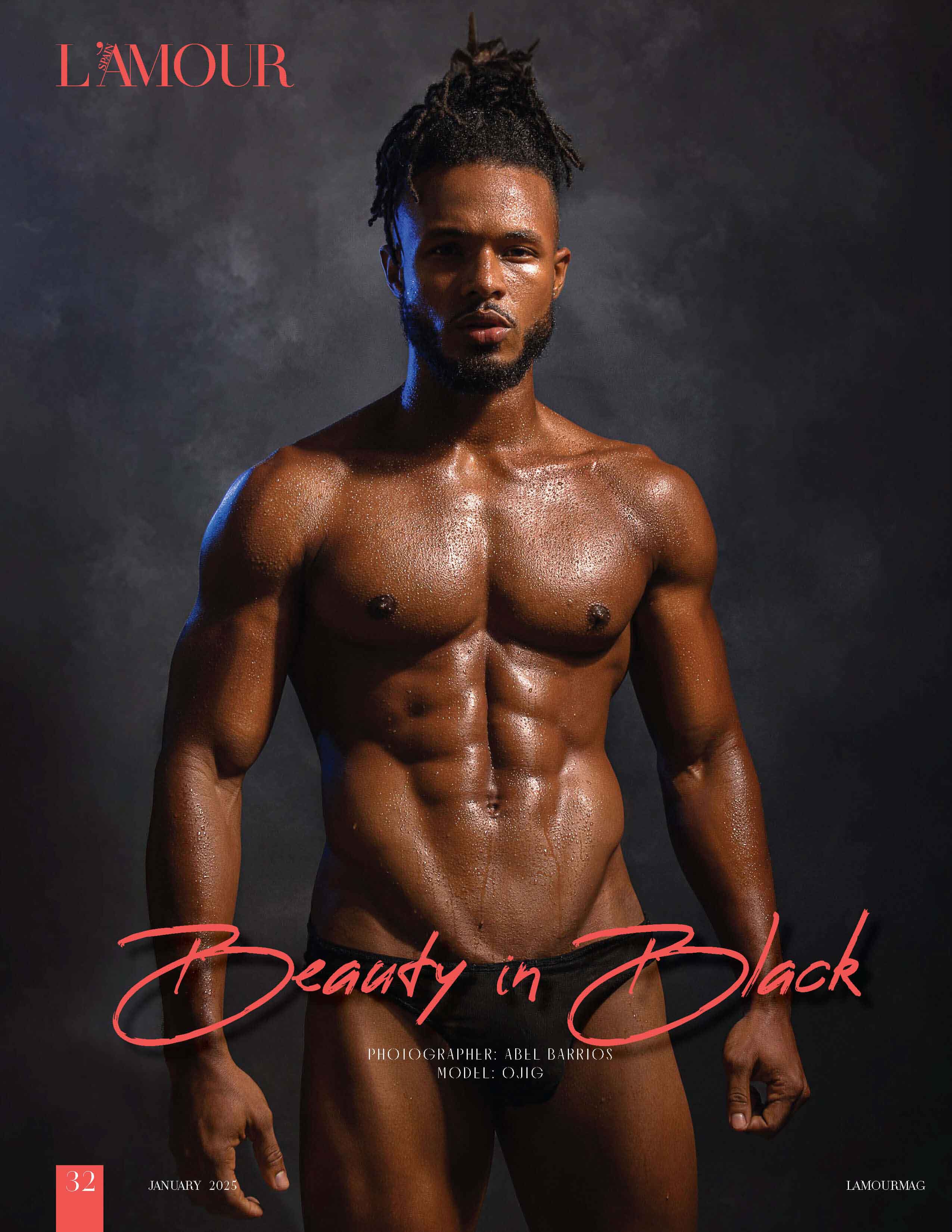 Portada 10: moda editorial con banderas negras